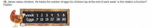 James raises chickens. He tracks the number of eggs his chicken lays at the end of each week. Is th