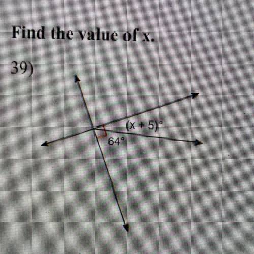 Find the value of x please