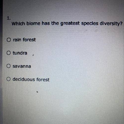 Which blome has the greatest species diversity?