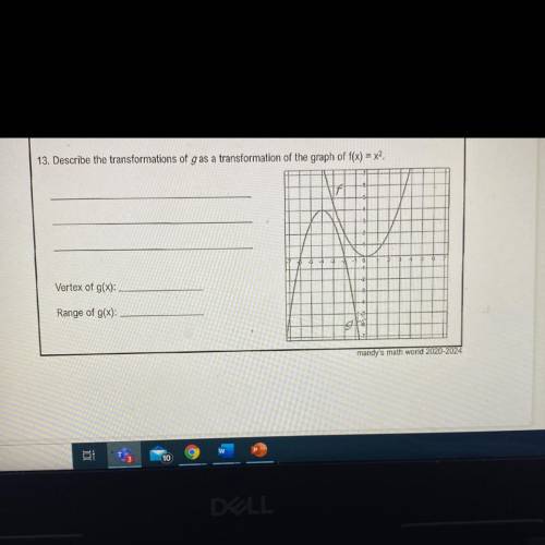 What is the vertex and range of the graph