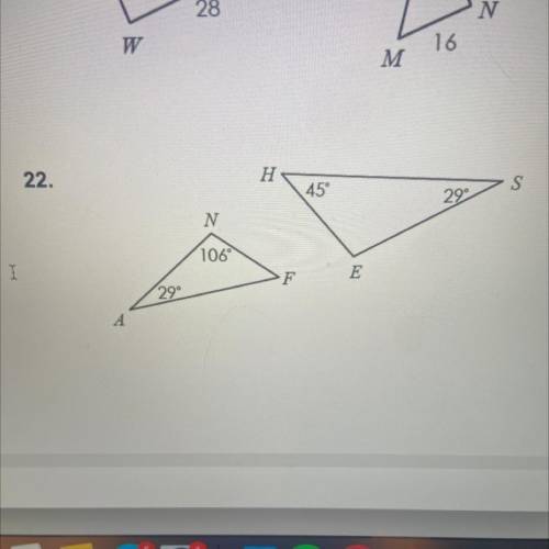 Determine whether the triangles are similar by AA, SSS, or SAS, or not similar