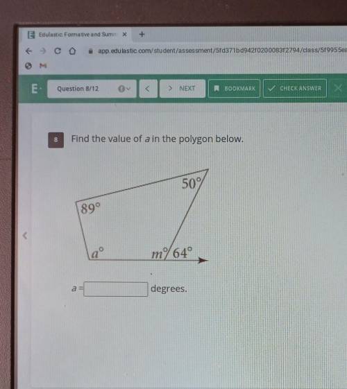 Find the value of a in the polygon below.