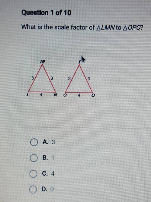 What is the scale factor if LMN to OPQ?
