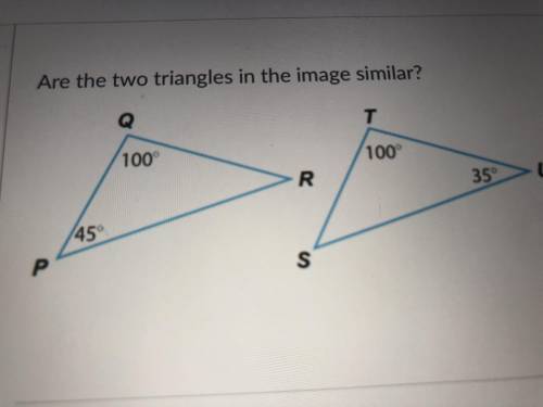 Are the two triangles in the image similar? ASAP