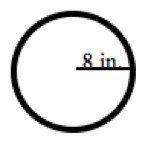 What is the diameter of the circle shown above?

A) 1 inch
B) 3.14 inches
C) 8 inches
D) 16 inches