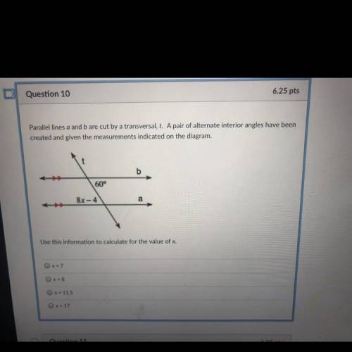 Please help get value of x. I believe it is 7 but idk.