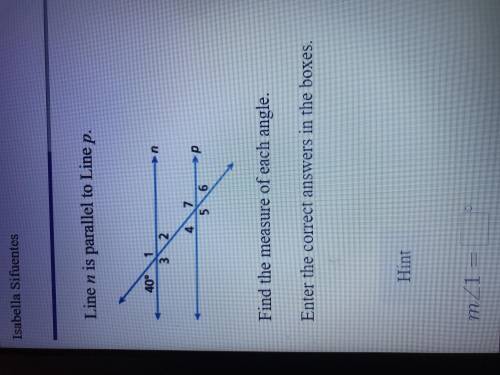 Line n is parallel to Line P. Find the measure of each angle.
Please help