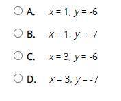 What is the solution to this system of equations?
x − 2y = 15
2x + 4y = -18
