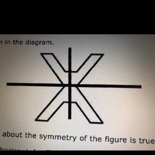 Which statement(s) about the symmetry of the figure is true

I. The figure has horizontal reflecti