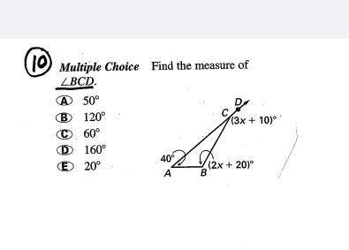 Find the measure of angle BCD