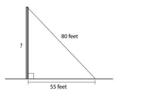2) The diagram shows a wire attached to the top of a telephone pole. To the nearest foot, what is t
