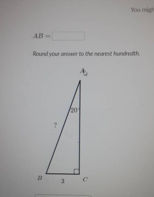AB= Round your answer to the nearest hundredth.