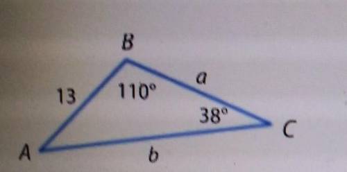 Question 1: Find the measure of side b in the triangle.