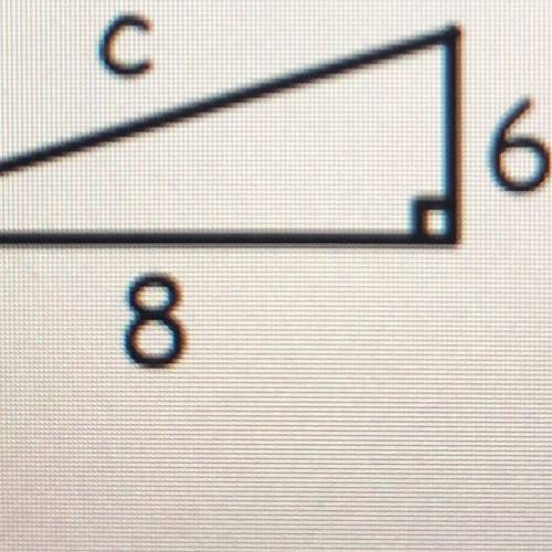 A² +6² = c²
Find the length of c: