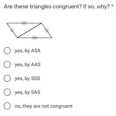 Are these triangles congruent? If so, why?