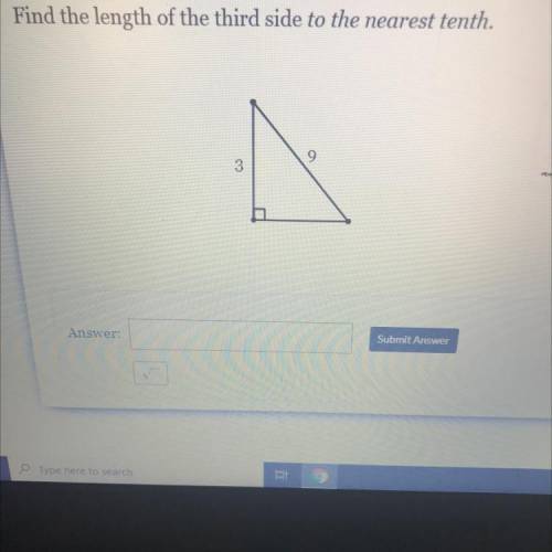 Find the length of the third side to the nearest tenth.
3
9