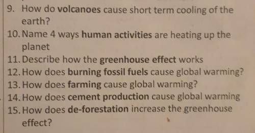 9. How do volcanoes cause short term cooling of the earth?