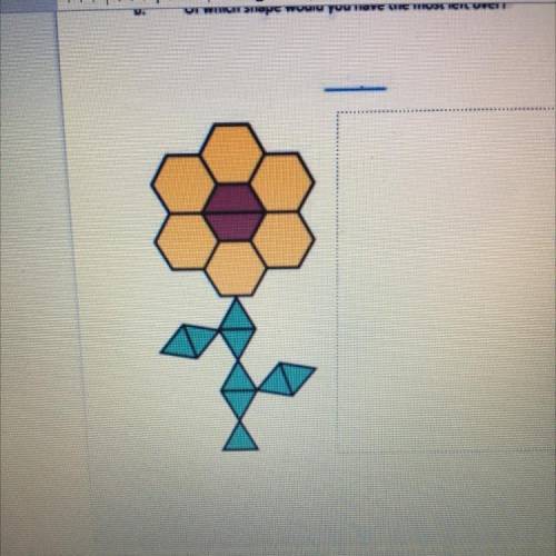 6.

Here is a flower made up of yellow hexagons, red trapezoids, and green triangles.
a
How many c