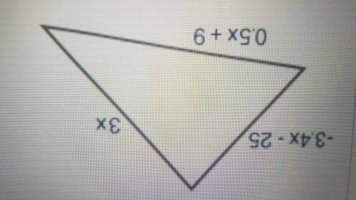 Write an expression for the perimeter of the triangle shown below.

Then, simplify the expression.