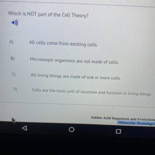 Which is NOT part of the Cell Theory