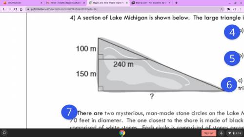 What is the base measure of the large triangle ?