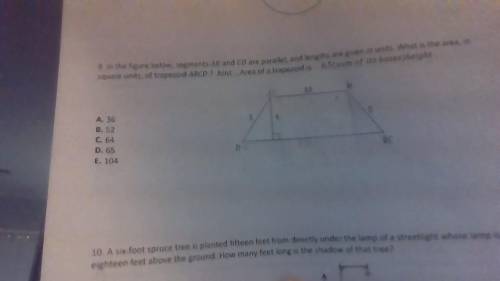In the figure, segments AB and CD are parallel and lengths are given in units.

What is the Area,