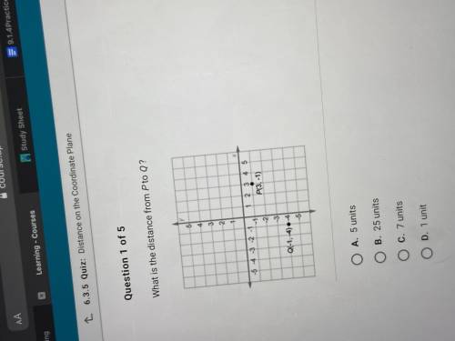 What is the distance from p to q
