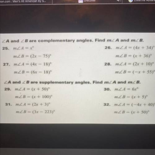 Help me out from 25-32 also show work (Geometry)