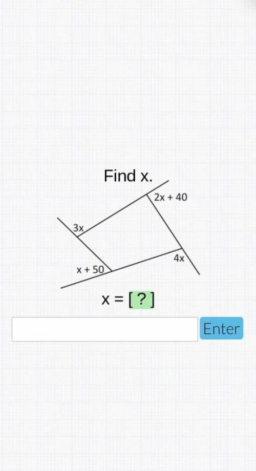 Find x exterior angles