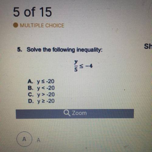 5. Solve the following inequality: