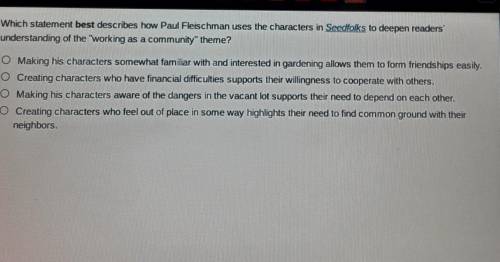 Which statement best describes how Paul Fleischman uses the characters in Seedfolks to deepen reade