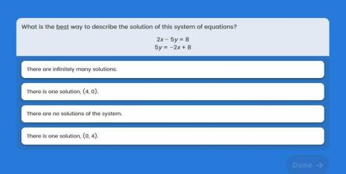 What is the best way to describe the solution to this system of equations?