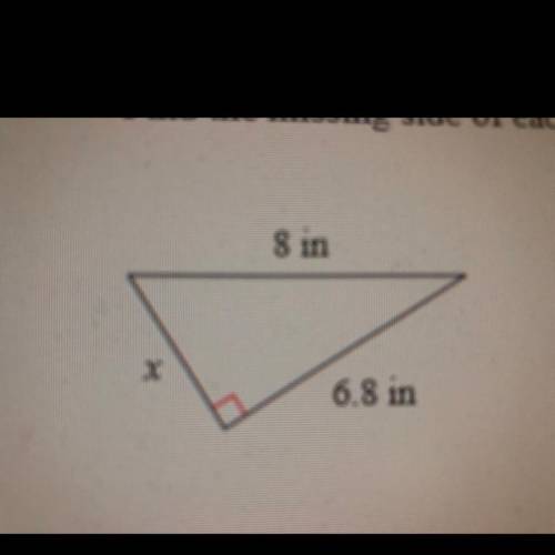Find the missing side of each triangle.