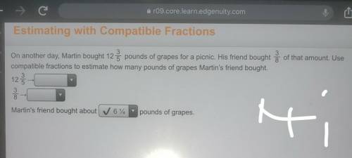 3 3 On another day, Martin bought 12 Ğ pounds of grapes for a picnic. His friend bought g of that a