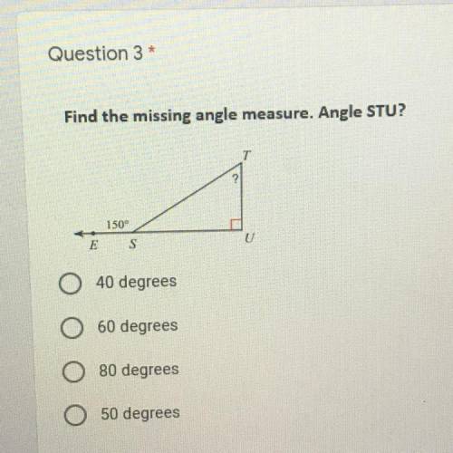 Find the missing angle measure Angle STU?