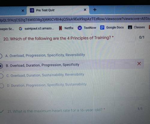 What are the 4 principles of training?