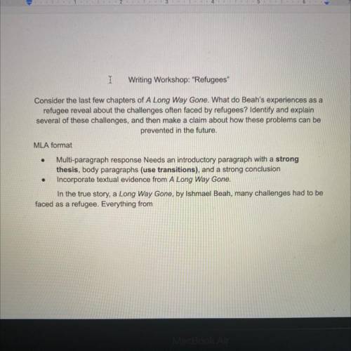I need help writing a long way gone essay