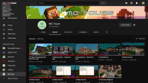 My YT channel called MC Tours!