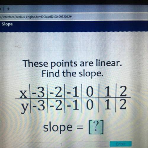 These points are linear. Find the Slope.