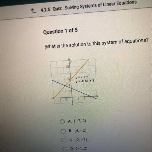 WILL GIVE BRAINLIEST FOR RIGHT ANSWER
What is the solution to this system of equations?