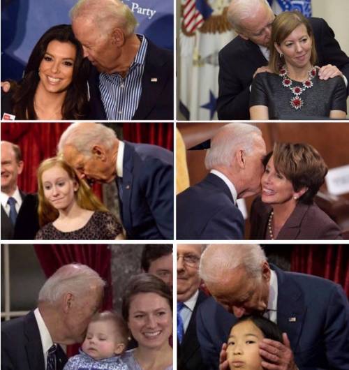 Biden loves smelling hair...that's our president..