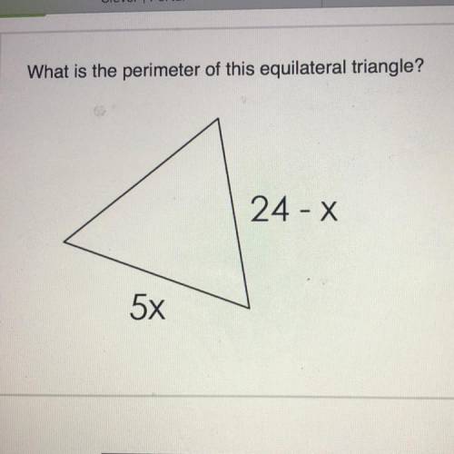 What is the perimeter of this triangle HELP!!
A-4
B-20
C-40
D-60