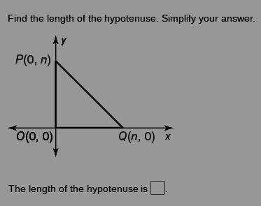 Find the midpoint of the hypotenuse.