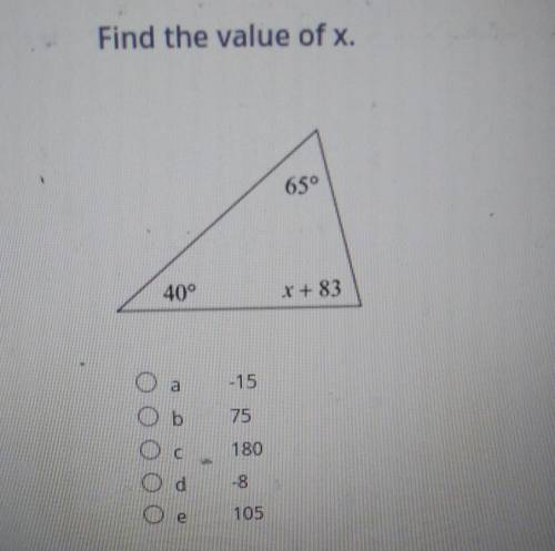 Please help meFind the value of x.