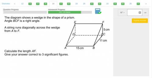 The diagram shows a wedge in the shape of a prism.