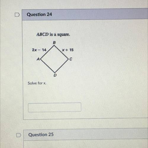 ABCD is a square.
Solve for x