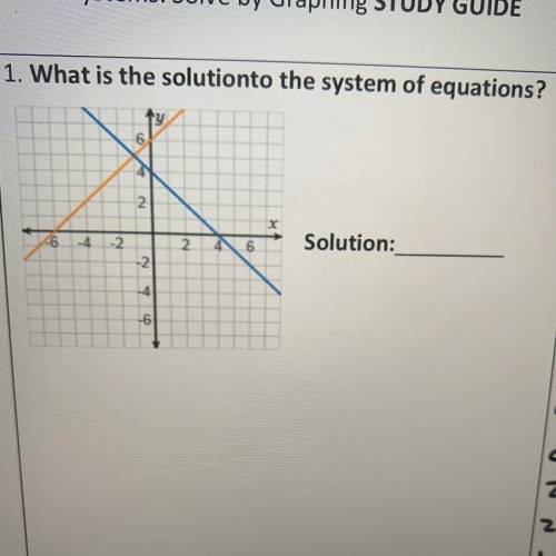 1. What is the solutionto the system of equations?
