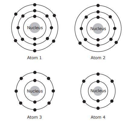 A student is studying the ways different elements are similar to one another. Diagrams of atoms fro