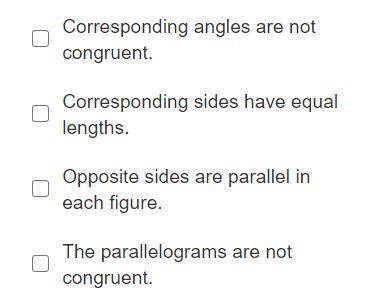 A parallelogram in a coordinate plane is translated, rotated, and then reflected. Which of the foll