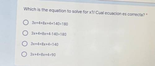 Which is the equation to solve for x?